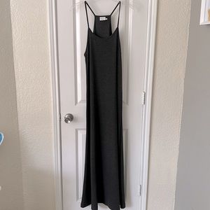 Crescent Drive Long Dark Grey Maxi Dress